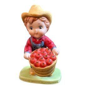 Cambell’s Soup Kid holding a basket of tomatoes 1985 limited edition